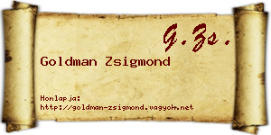 Goldman Zsigmond névjegykártya